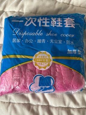 Pink PE padded shoe covers